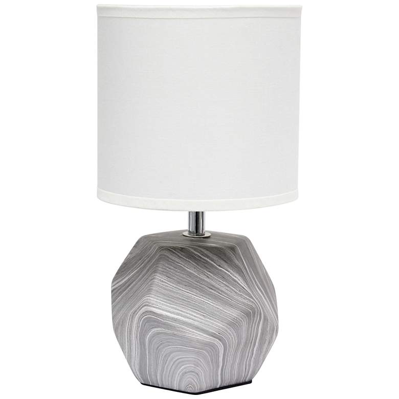 Image 2 Simple Designs 10 1/2" High Marbled Prism Accent Table Lamp