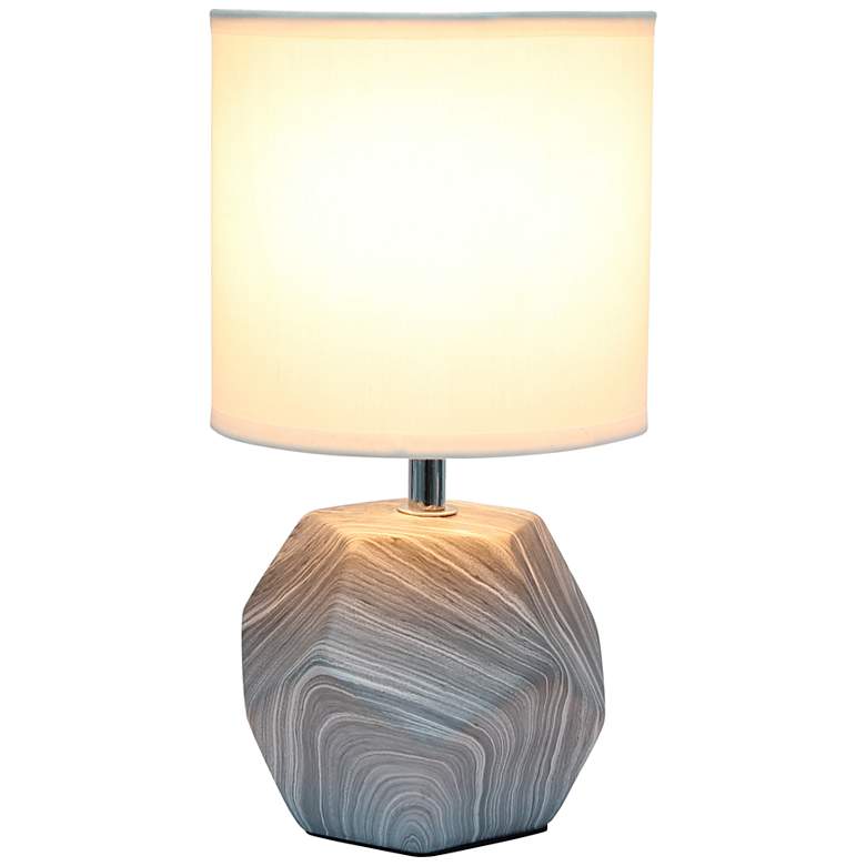 Image 7 Simple Designs 10 1/2" High Marbled Prism Accent Table Lamp more views