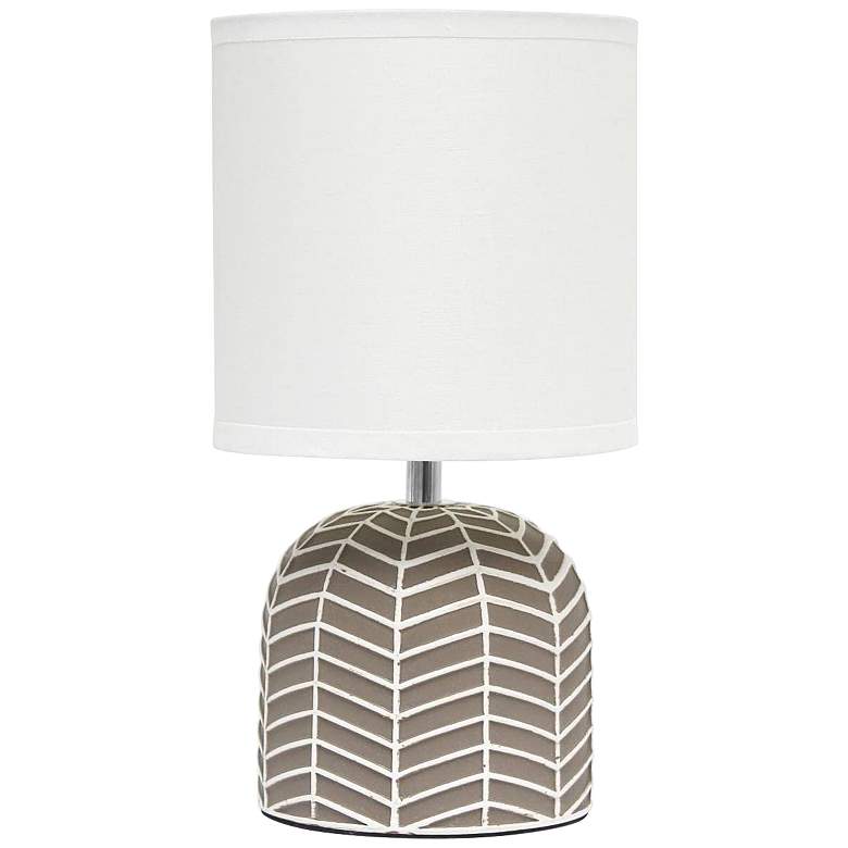 Image 2 Simple Designs 10 1/2 inch High Taupe Ceramic Accent Table Lamp