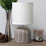 Simple Designs 10 1/2" High Taupe Ceramic Accent Table Lamp