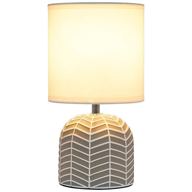 Image 7 Simple Designs 10 1/2 inch High Taupe Ceramic Accent Table Lamp more views