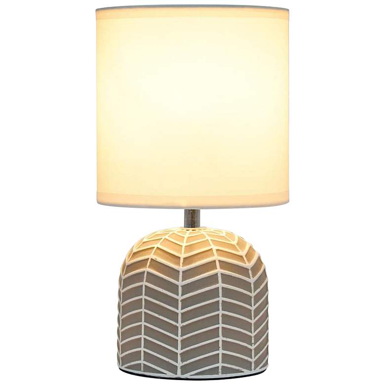 Image 7 Simple Designs 10 1/2" High Taupe Ceramic Accent Table Lamp more views