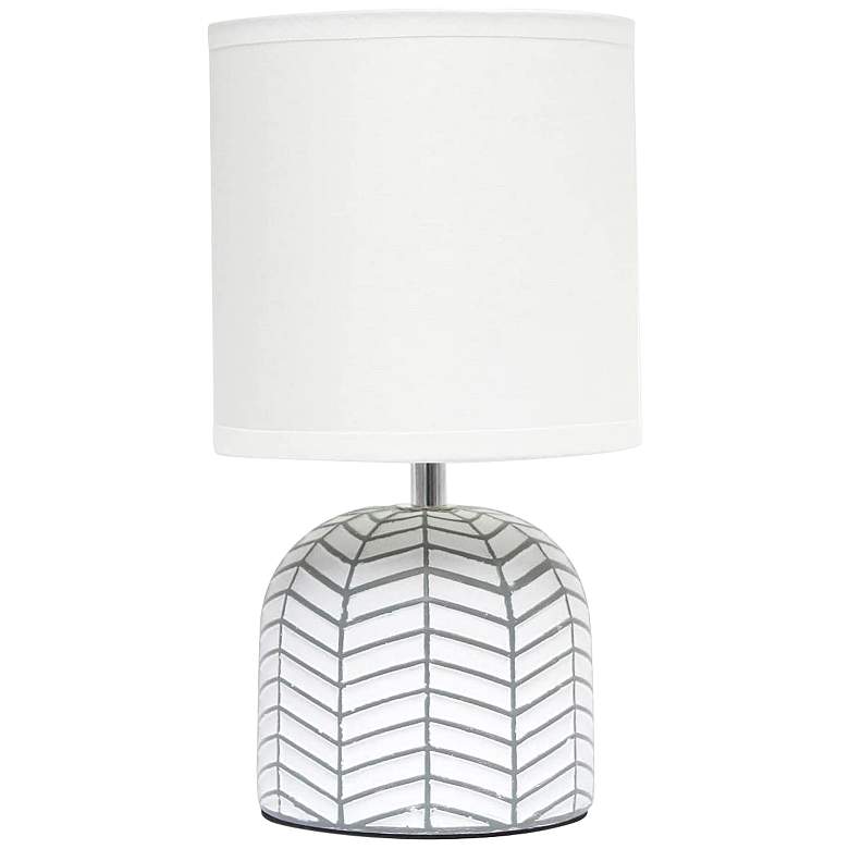Image 2 Simple Designs 10 1/2" High White Ceramic Accent Table Lamp