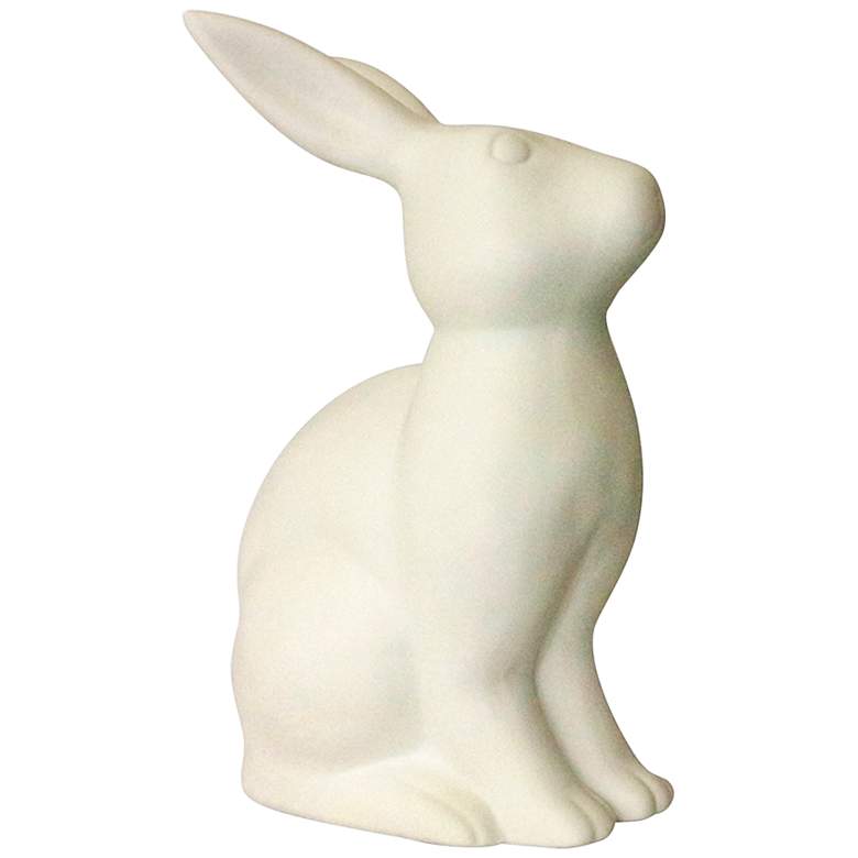 Image 1 Simple Designs 10 1/2" High White Porcelain Bunny Accent Table Lamp
