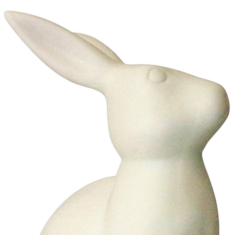 Image 2 Simple Designs 10 1/2 inch High White Porcelain Bunny Accent Table Lamp more views