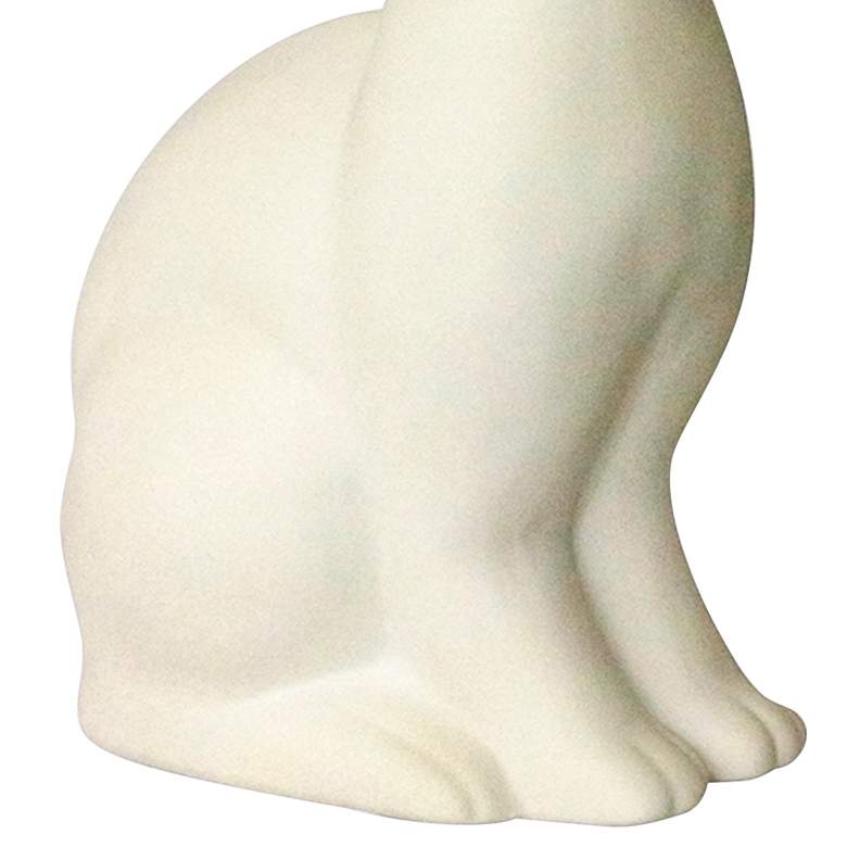 Image 3 Simple Designs 10 1/2" High White Porcelain Bunny Accent Table Lamp more views