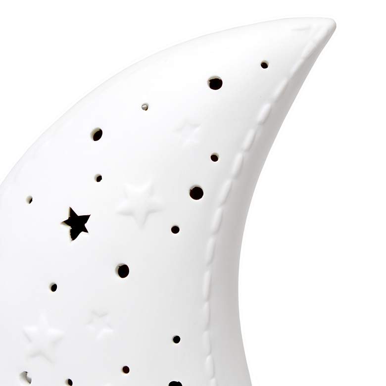 Image 4 Simple Designs 10 1/2" High White Porcelain Moon Accent Lamp more views
