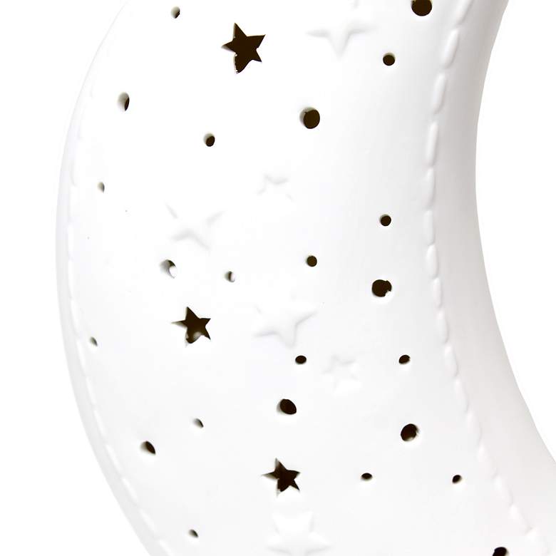 Image 5 Simple Designs 10 1/2" High White Porcelain Moon Accent Lamp more views