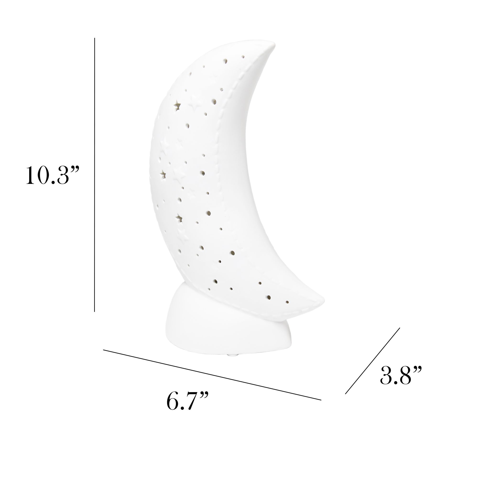 Simple Designs 10 1/2" High White Porcelain Moon Accent Lamp