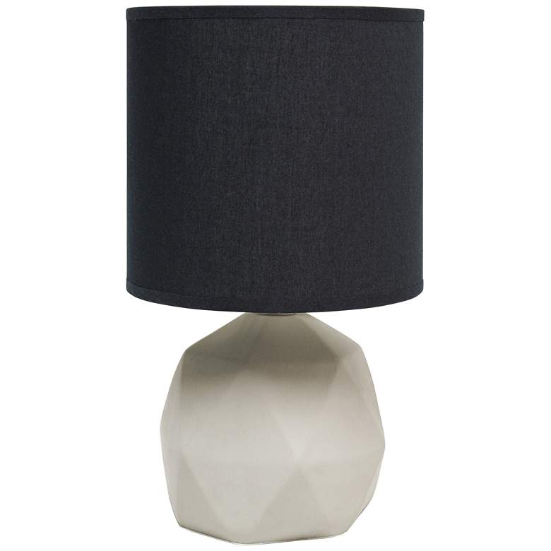 Image 2 Simple Designs 10 1/2 inchH Black Shade Gray Accent Table Lamp