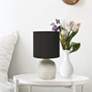 Simple Designs 10 1/2"H Black Shade Gray Accent Table Lamp