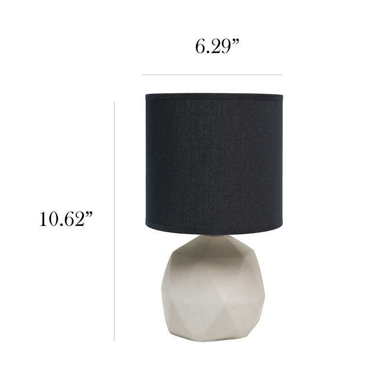 Image 4 Simple Designs 10 1/2"H Black Shade Gray Accent Table Lamp more views