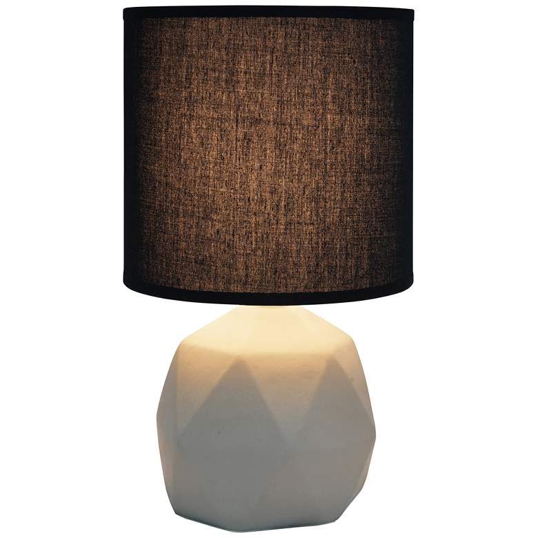 Image 7 Simple Designs 10 1/2"H Black Shade Gray Accent Table Lamp more views