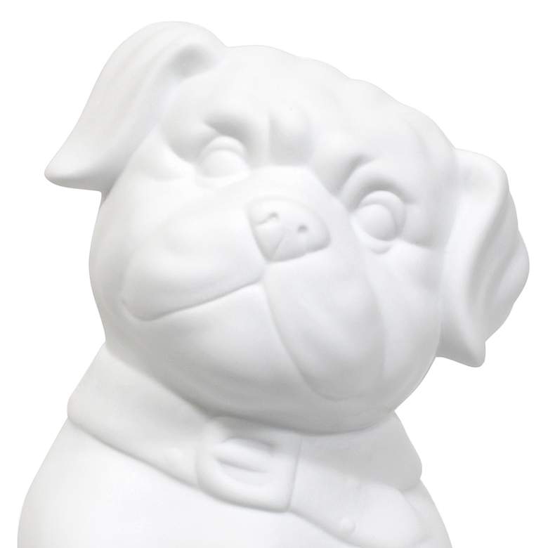 Image 2 Simple Designs 10 1/2"H White Porcelain Puppy Dog Accent Table Lamp more views