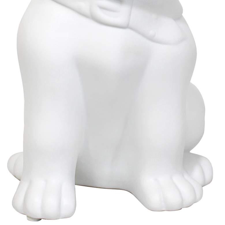 Image 3 Simple Designs 10 1/2"H White Porcelain Puppy Dog Accent Table Lamp more views