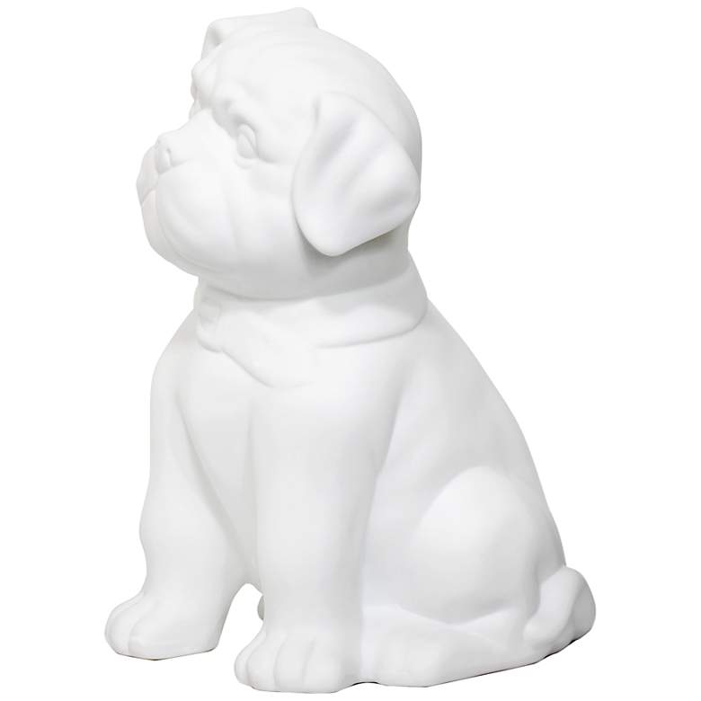 Image 4 Simple Designs 10 1/2"H White Porcelain Puppy Dog Accent Table Lamp more views