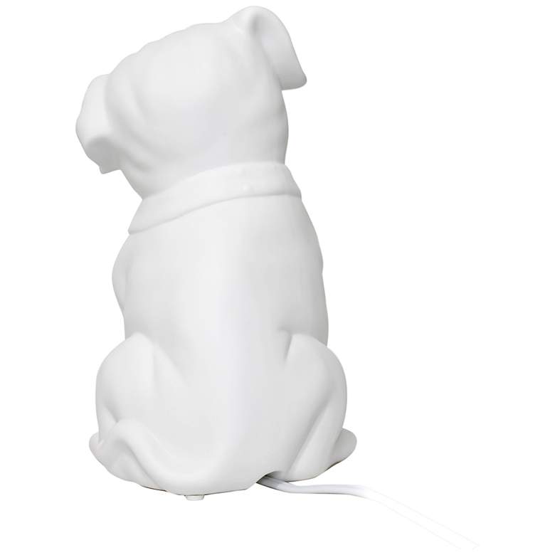Image 5 Simple Designs 10 1/2"H White Porcelain Puppy Dog Accent Table Lamp more views