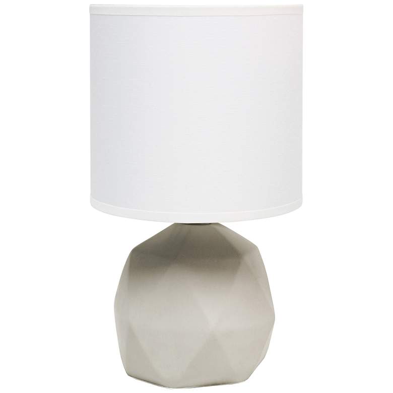 Image 2 Simple Designs 10 1/2"H White Shade Gray Accent Table Lamp