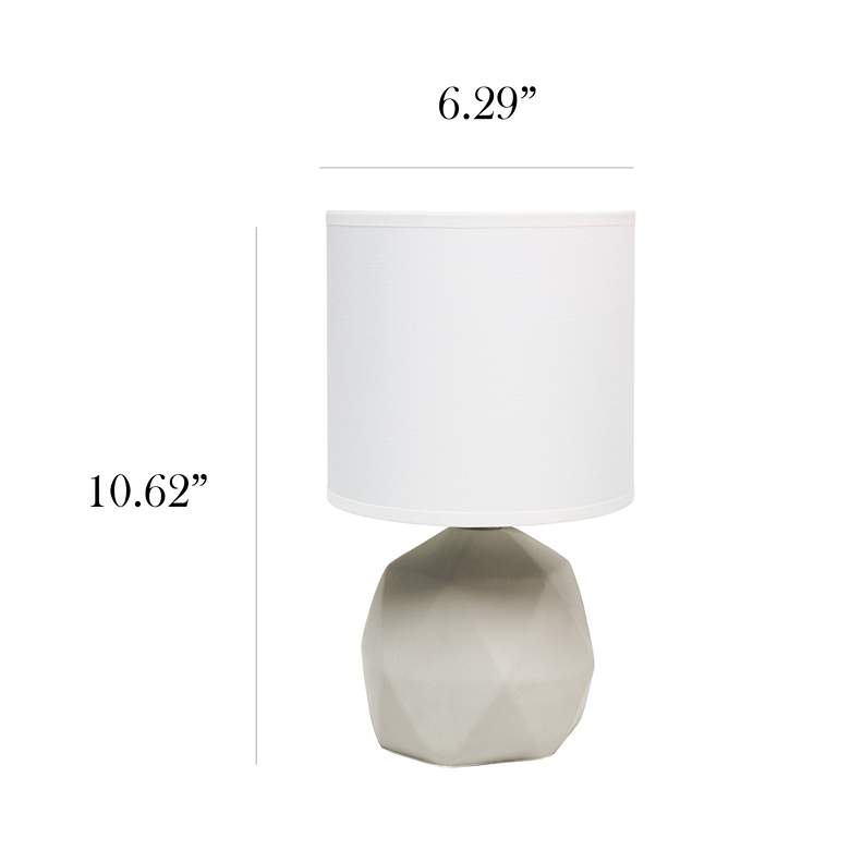 Image 4 Simple Designs 10 1/2"H White Shade Gray Accent Table Lamp more views
