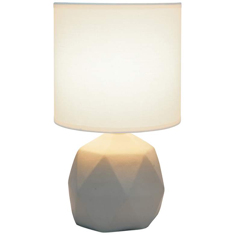 Image 7 Simple Designs 10 1/2"H White Shade Gray Accent Table Lamp more views