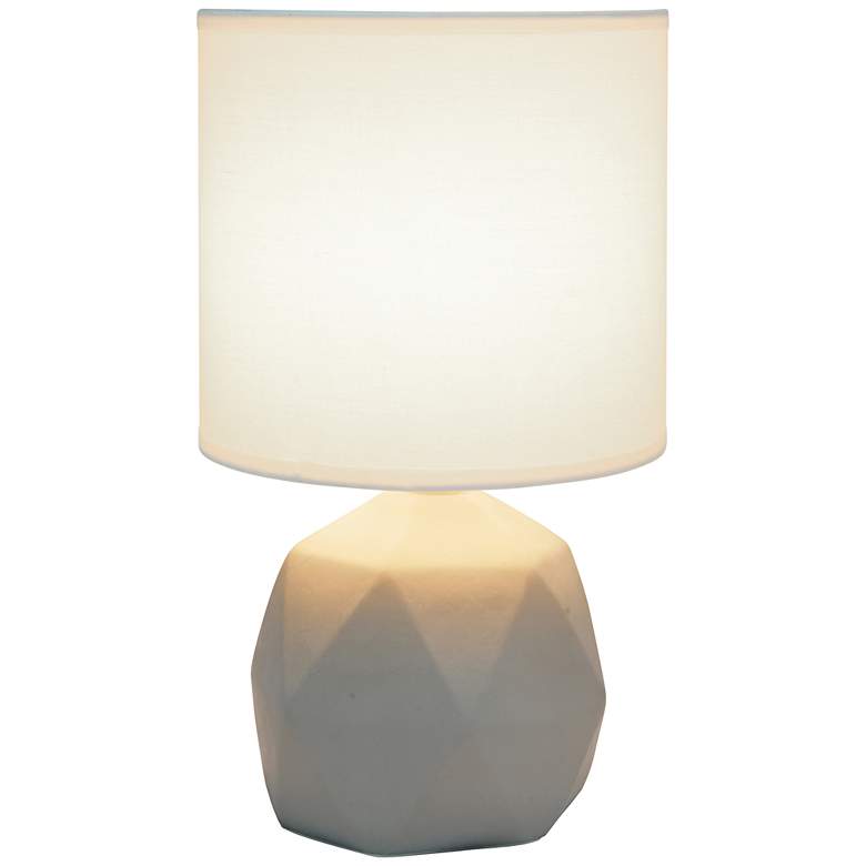 Image 7 Simple Designs 10 1/2"H White Shade Gray Accent Table Lamp more views