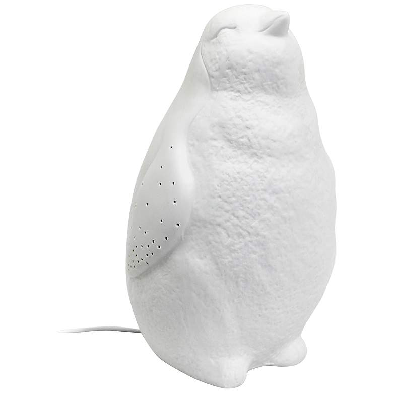 Image 1 Simple Designs 10 1/4 inch High White Porcelain Penguin Accent Table Lamp