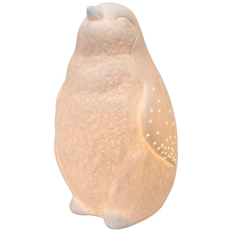 Image 5 Simple Designs 10 1/4" High White Porcelain Penguin Accent Table Lamp more views