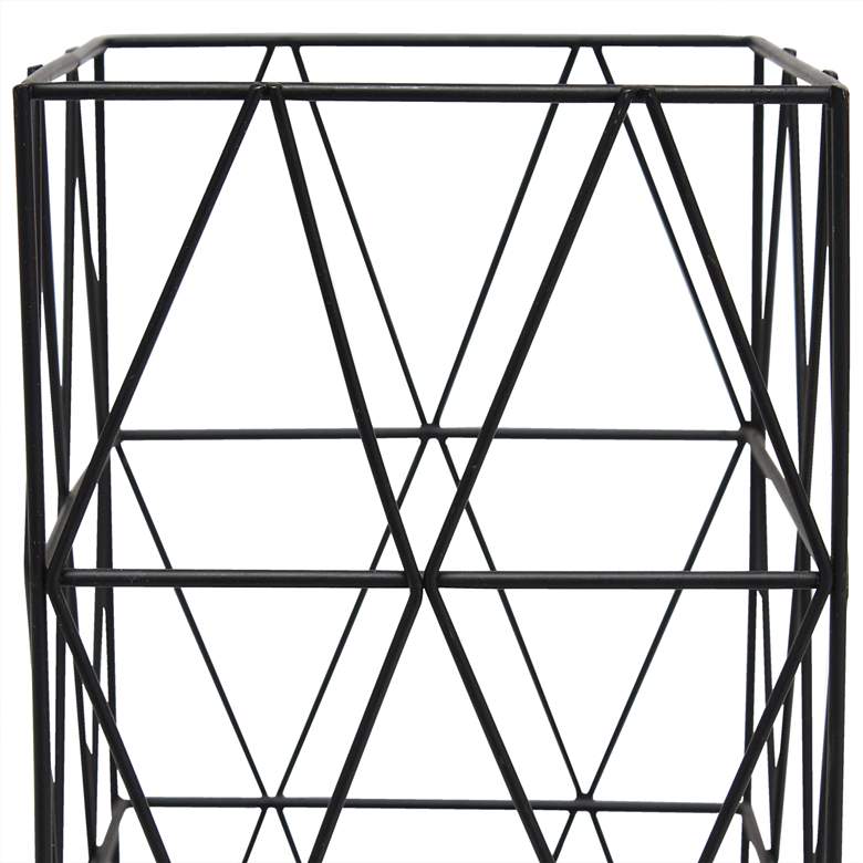 Image 4 Simple Designs 10 1/4 inchH Black Geometric Metal Accent Lamp more views