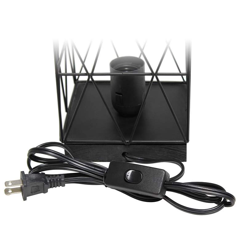 Image 5 Simple Designs 10 1/4 inchH Black Geometric Metal Accent Lamp more views