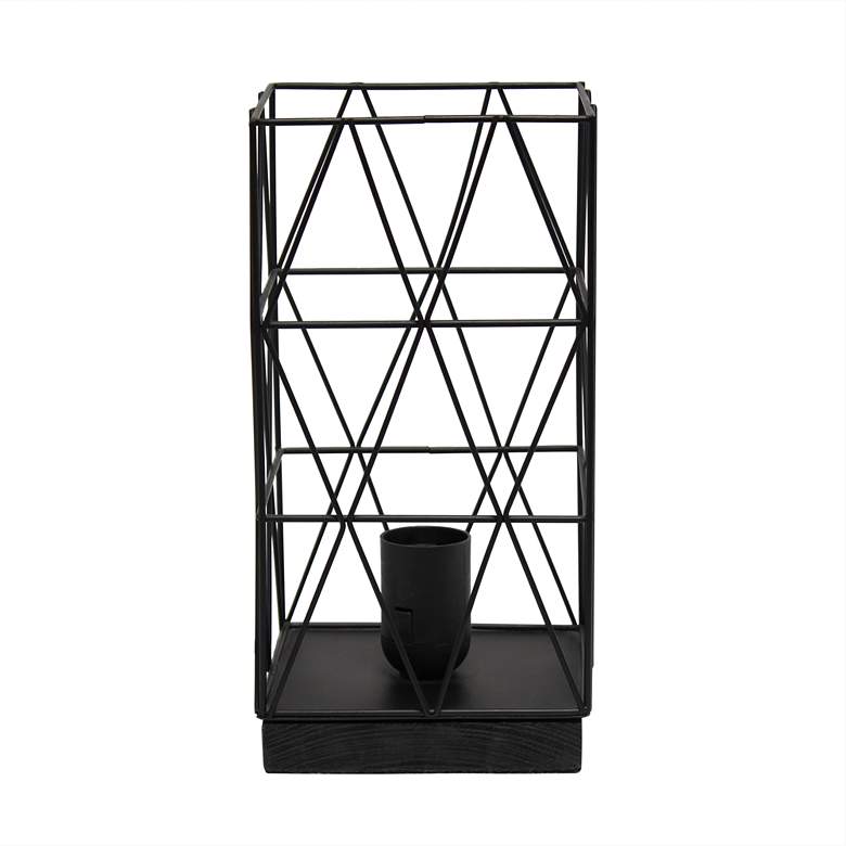 Image 6 Simple Designs 10 1/4 inchH Black Geometric Metal Accent Lamp more views