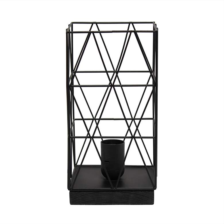 Image 6 Simple Designs 10 1/4"H Black Geometric Metal Accent Lamp more views