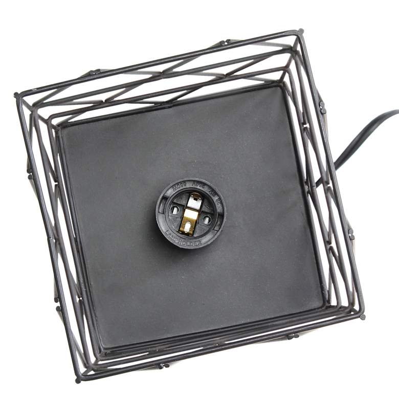 Image 7 Simple Designs 10 1/4 inchH Black Geometric Metal Accent Lamp more views