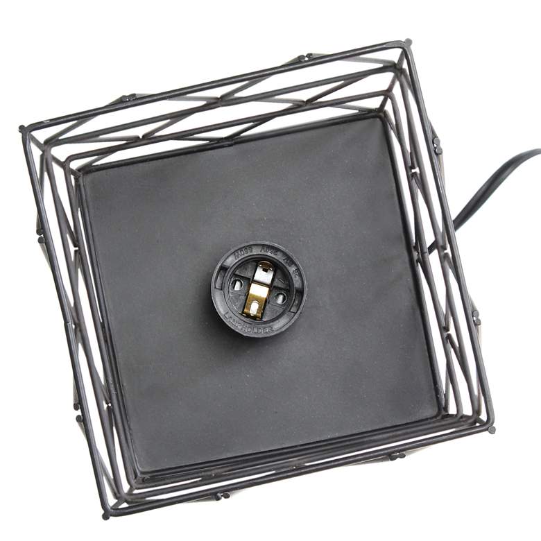 Image 7 Simple Designs 10 1/4"H Black Geometric Metal Accent Lamp more views