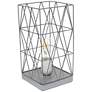 Simple Designs 10 1/4"H Gray Geometric Metal Accent Lamp