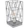 Simple Designs 10 1/4"H Gray Geometric Metal Accent Lamp