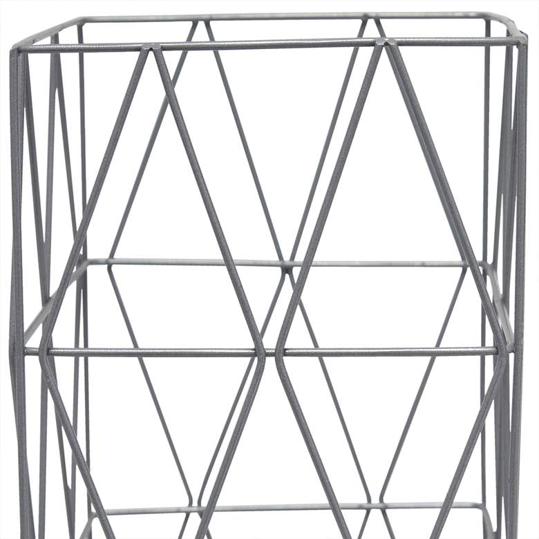 Image 4 Simple Designs 10 1/4"H Gray Geometric Metal Accent Lamp more views