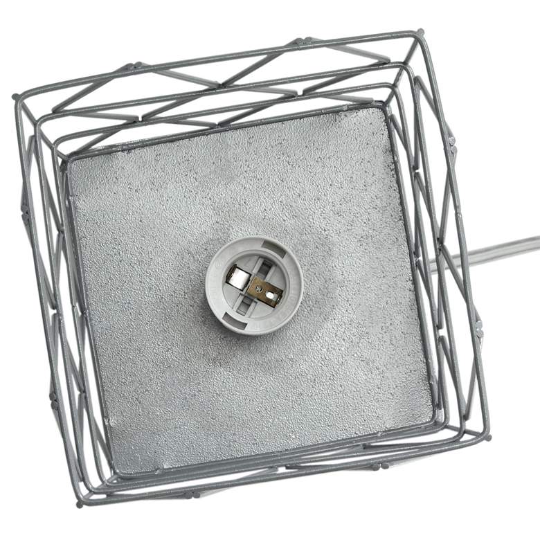 Image 7 Simple Designs 10 1/4 inchH Gray Geometric Metal Accent Lamp more views
