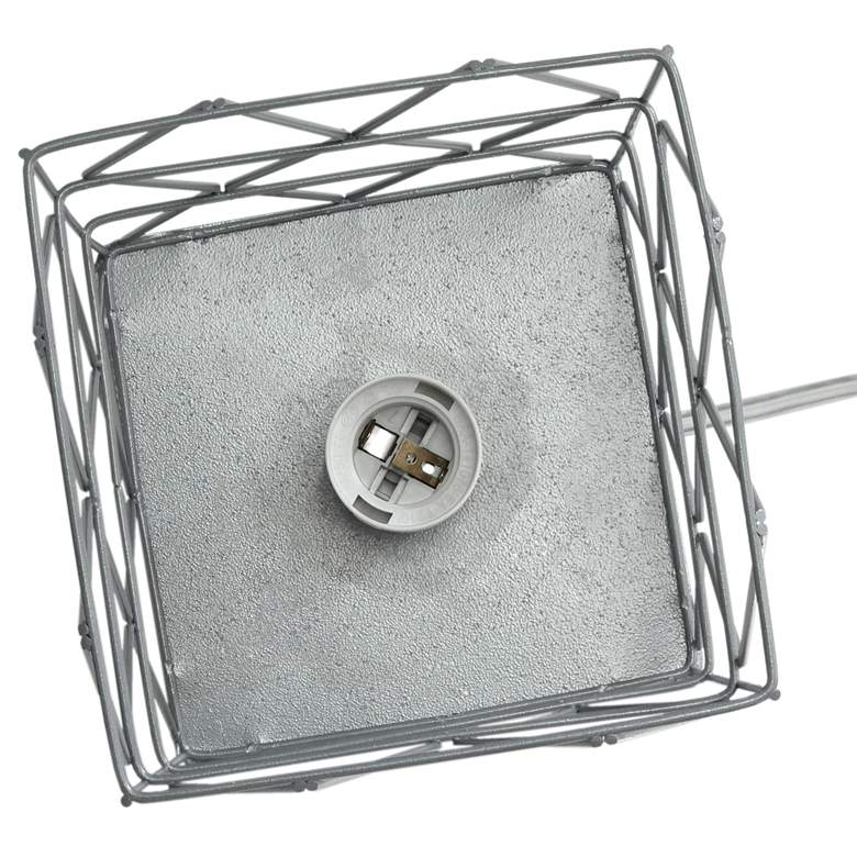 Image 7 Simple Designs 10 1/4"H Gray Geometric Metal Accent Lamp more views