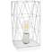 Simple Designs 10 1/4"H White Geometric Metal Accent Lamp