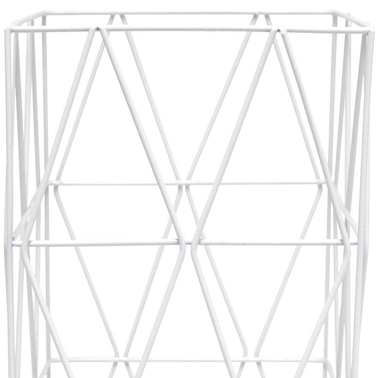 Image 4 Simple Designs 10 1/4 inchH White Geometric Metal Accent Lamp more views