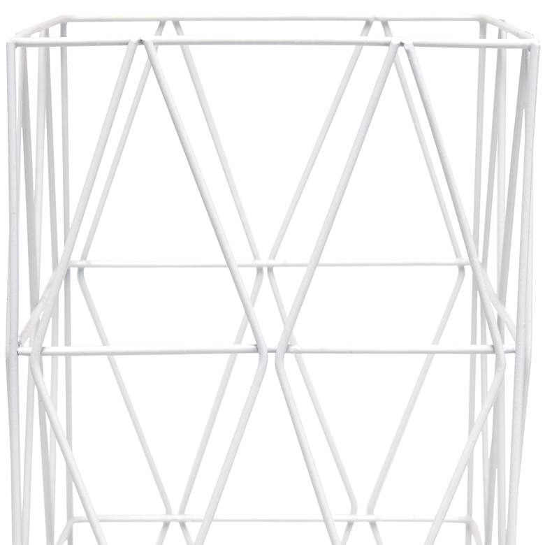 Image 4 Simple Designs 10 1/4"H White Geometric Metal Accent Lamp more views