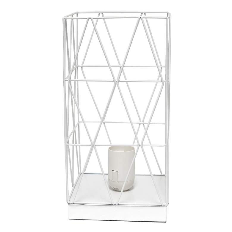 Image 6 Simple Designs 10 1/4 inchH White Geometric Metal Accent Lamp more views
