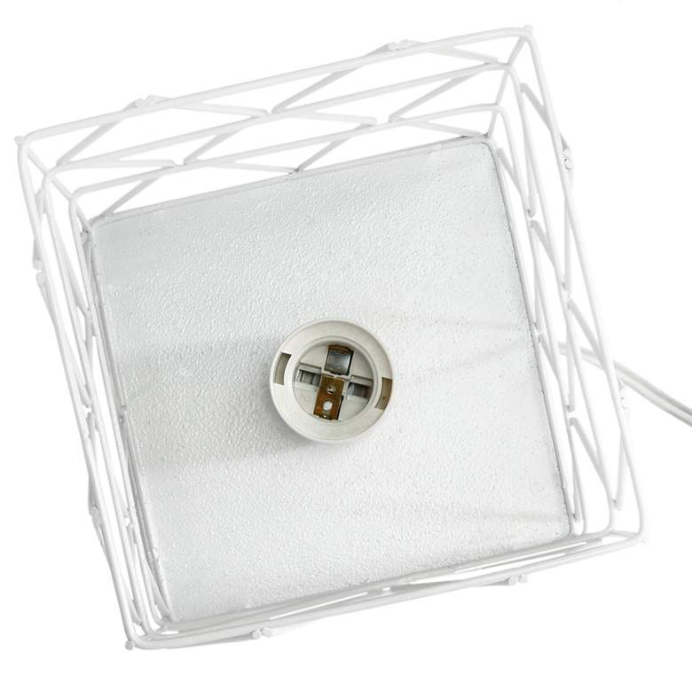 Image 7 Simple Designs 10 1/4"H White Geometric Metal Accent Lamp more views