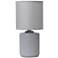 Simple Designs 10" Chic Glow Mini Floral Ceramic Tb Lp, Mono Drum Shde, GRY