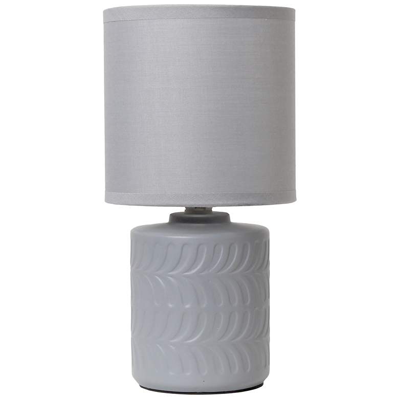 Image 3 Simple Designs 10" Chic Glow Mini Floral Ceramic Tb Lp, Mono Drum Shde, GRY more views