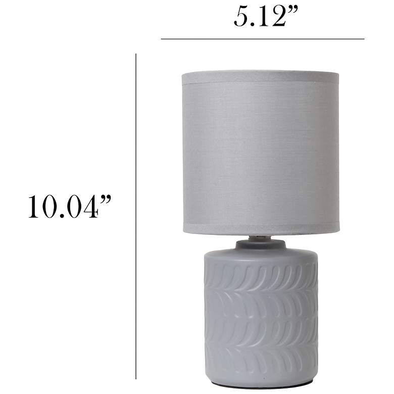 Image 5 Simple Designs 10" Chic Glow Mini Floral Ceramic Tb Lp, Mono Drum Shde, GRY more views
