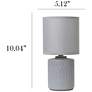 5_Simple Designs 10" Chic Glow Mini Floral Ceramic Tb Lp, Mono Drum Shde, GRY more views