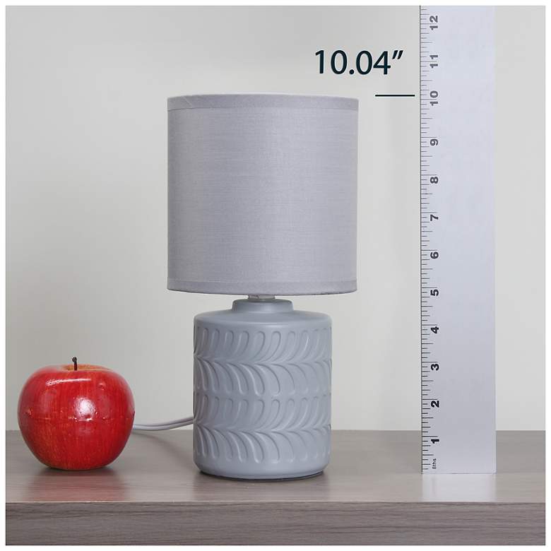 Image 7 Simple Designs 10" Chic Glow Mini Floral Ceramic Tb Lp, Mono Drum Shde, GRY more views