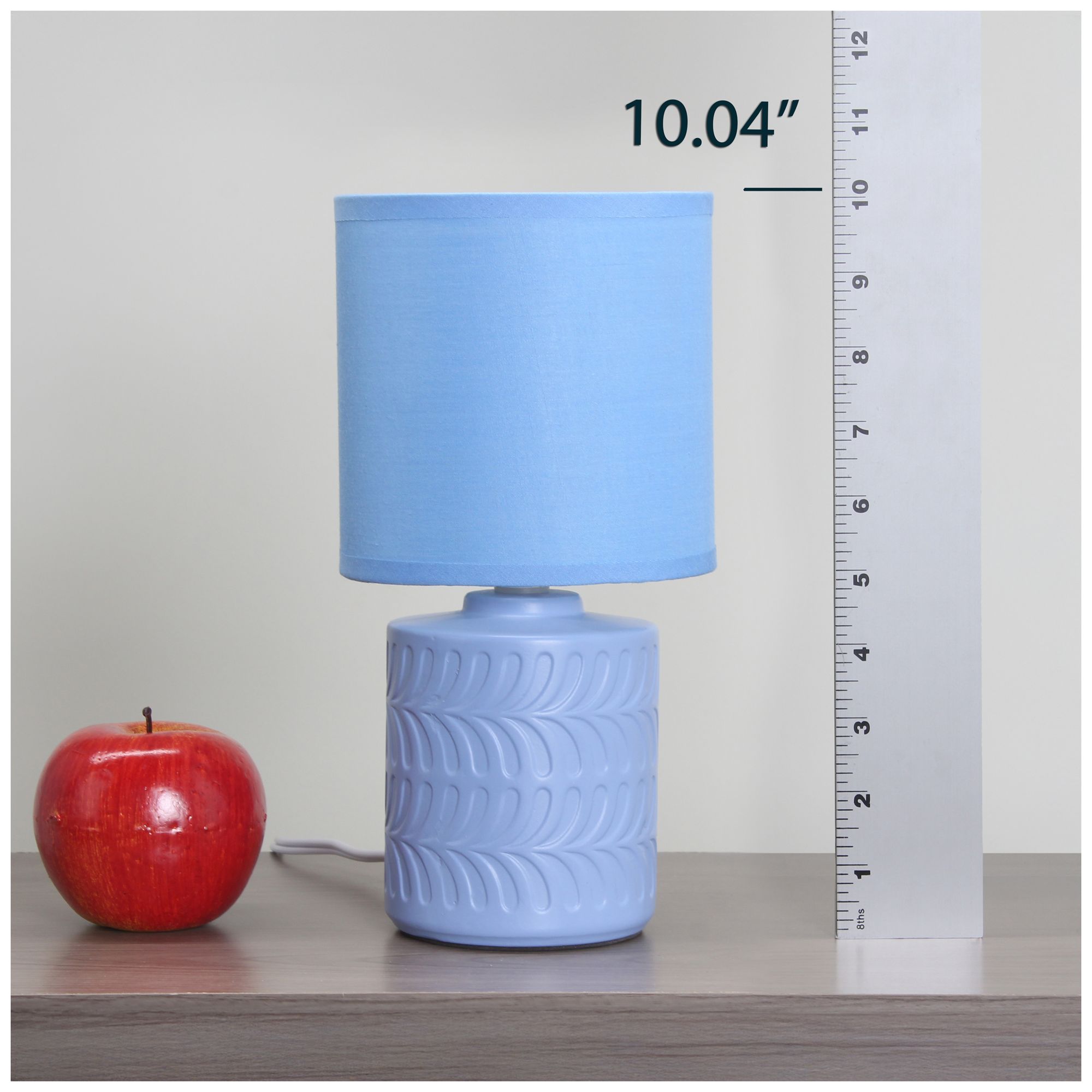 Simple Designs 10" Chic Glow Mini Floral Crmc Tb Lp, Mono Drum Shade, Blue