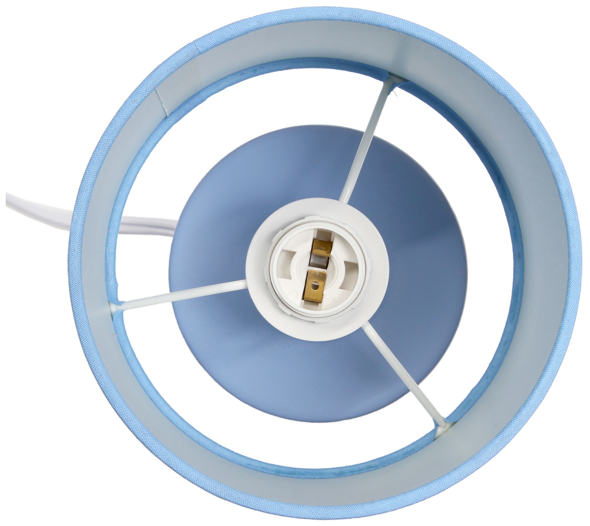 Simple Designs 10" Chic Glow Mini Floral Crmc Tb Lp, Mono Drum Shade, Blue